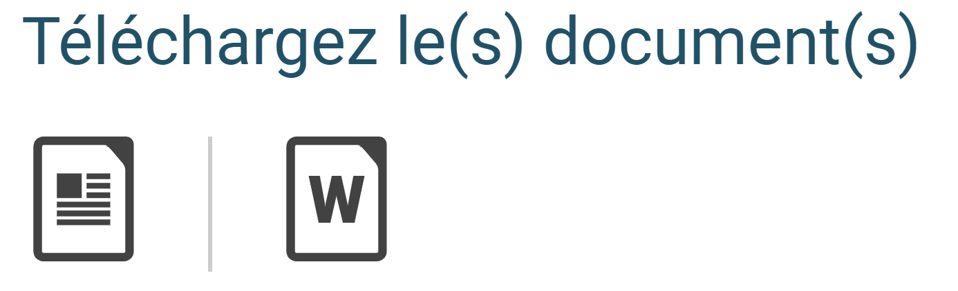 aperçu des boutons de téléchargement des cours